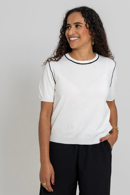 T-Shirt weiß-schwarz